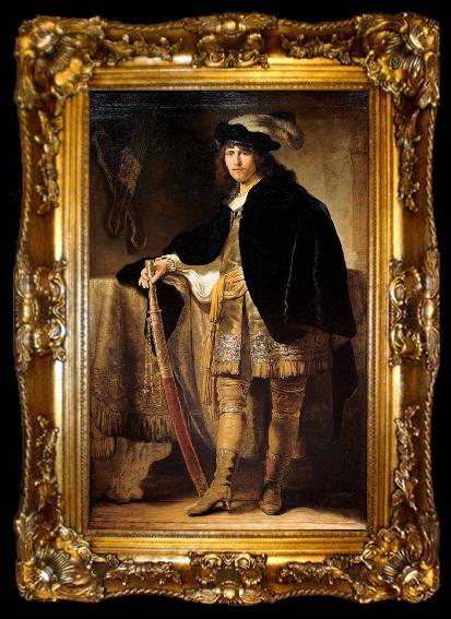 framed  Ferdinand bol Portrait of a Young Man with a Sword, ta009-2